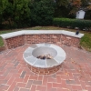 Fire pit with seating wall