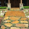 stepping stone and mondo grass walkway