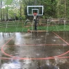 Basketball court with splashpad