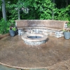 Concrete and stacked stone firepit