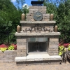Stone outdoor fireplace