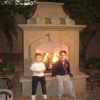 Pre-fabricated outdoor fireplace