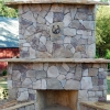 Stack stone outdoor fire place