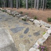 Natural stone walkway with Pea Gravel and stack stone