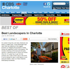 CBS Charlotte named Outdoor Contracting Best Landscaping, Charlotte, NC