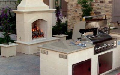 Outdoor kitchens and fireplaces