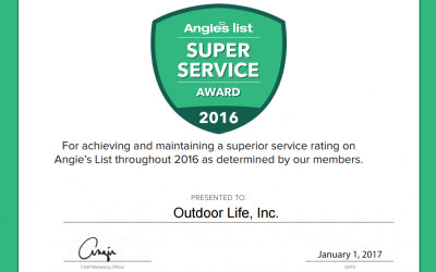 Outdoor Contracting Earns Esteemed 2016 Angie’s List Super Service Award