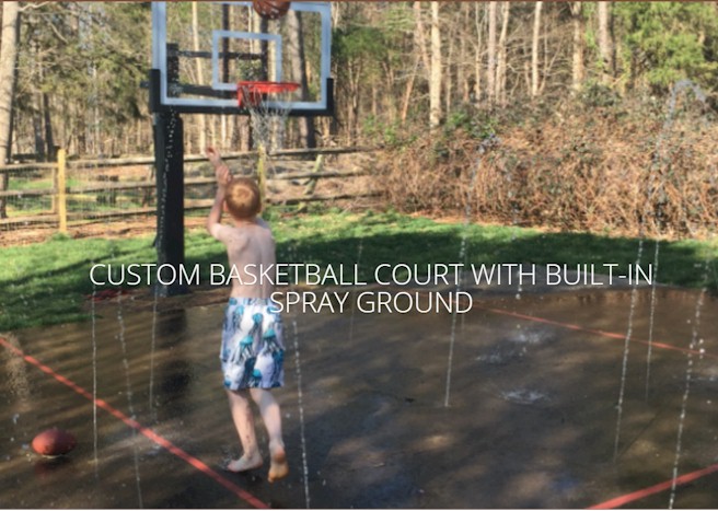Built in Spray Ground Basketball Court!