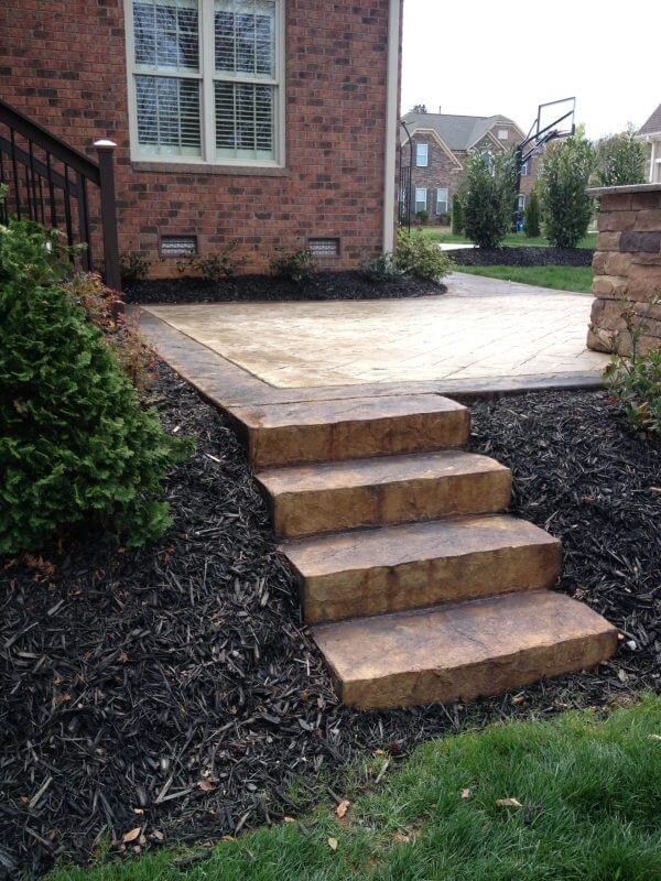 stone patio construction, outdoor stairs, pavers