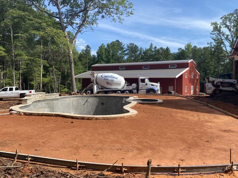 Concrete pool deck luxury living in the Carolinas