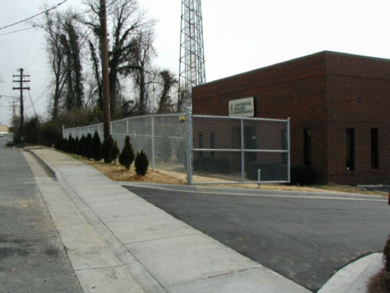 Commercial building security fencing installation