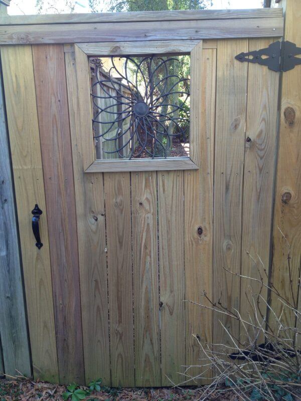 decorative wooden gate for security and privacy