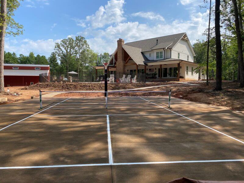 Residential neighborhood clubhouse tennis court pickleball court basketball court
