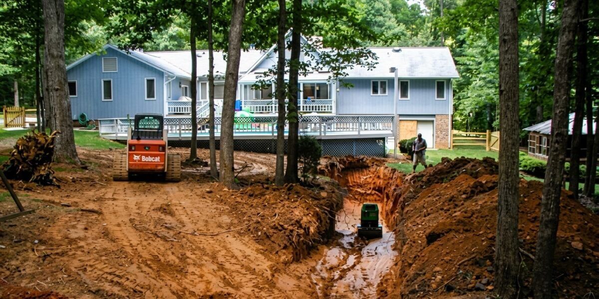 Engineered drainage solutions for backyard sinkhole issue