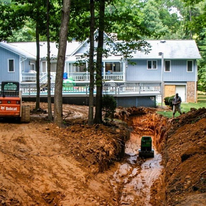 Engineered drainage solutions for backyard sinkhole issue